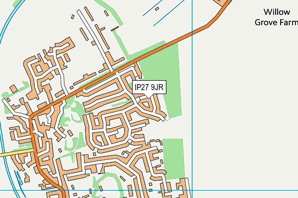 IP27 9JR map - OS VectorMap District (Ordnance Survey)