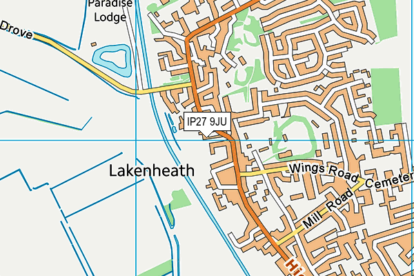 IP27 9JU map - OS VectorMap District (Ordnance Survey)