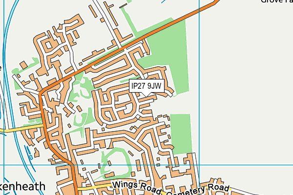IP27 9JW map - OS VectorMap District (Ordnance Survey)