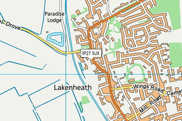 IP27 9JX map - OS VectorMap District (Ordnance Survey)