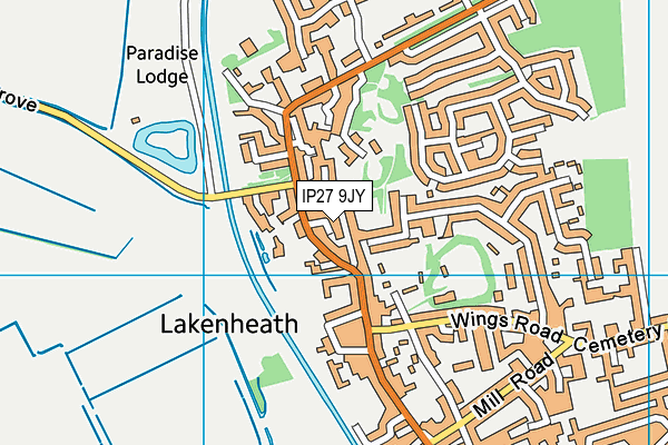 IP27 9JY map - OS VectorMap District (Ordnance Survey)