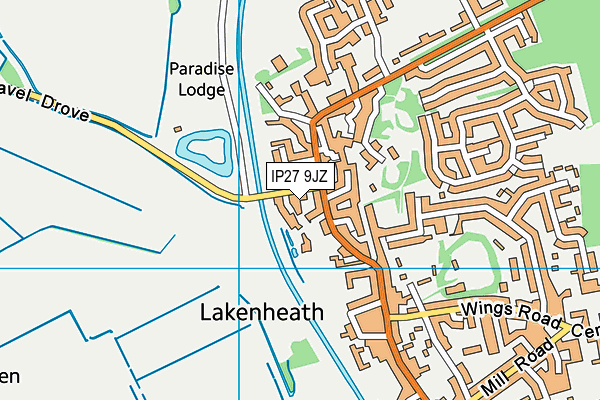 IP27 9JZ map - OS VectorMap District (Ordnance Survey)