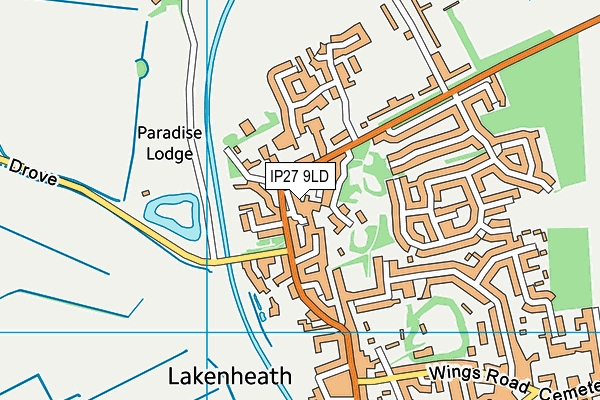 IP27 9LD map - OS VectorMap District (Ordnance Survey)
