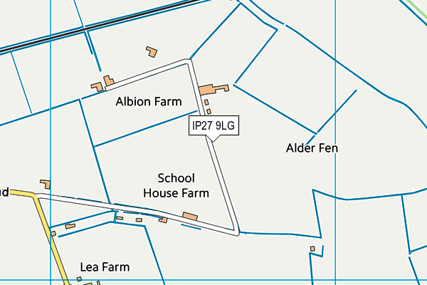 IP27 9LG map - OS VectorMap District (Ordnance Survey)