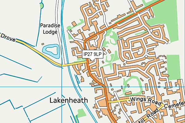 IP27 9LP map - OS VectorMap District (Ordnance Survey)