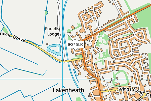 IP27 9LR map - OS VectorMap District (Ordnance Survey)