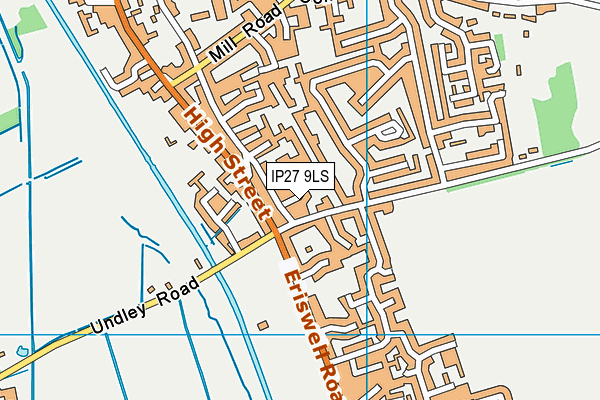 IP27 9LS map - OS VectorMap District (Ordnance Survey)