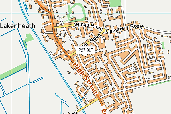 IP27 9LT map - OS VectorMap District (Ordnance Survey)