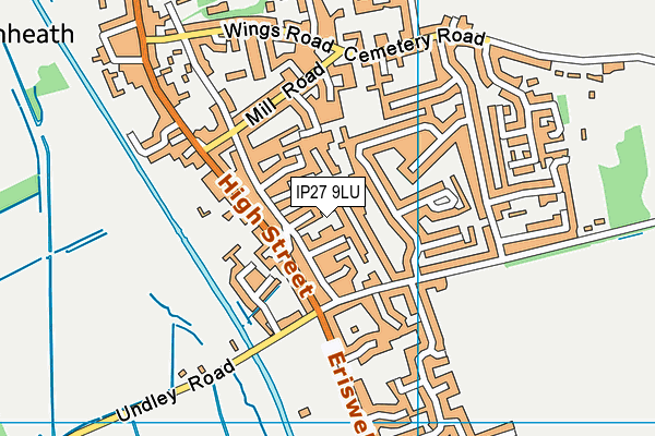 IP27 9LU map - OS VectorMap District (Ordnance Survey)