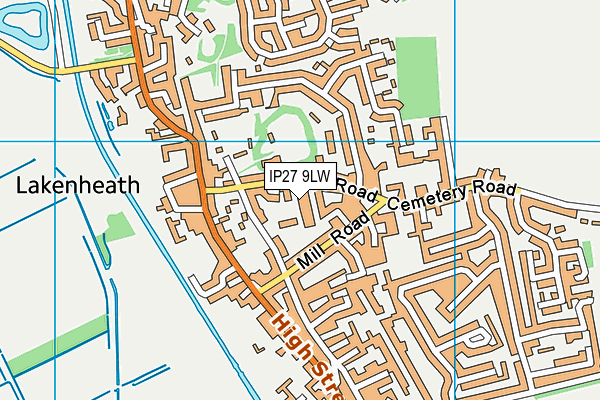 IP27 9LW map - OS VectorMap District (Ordnance Survey)