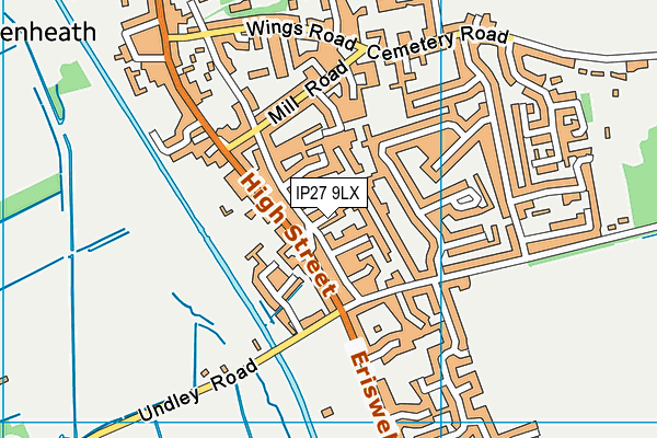 IP27 9LX map - OS VectorMap District (Ordnance Survey)