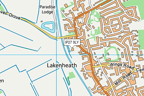 IP27 9LY map - OS VectorMap District (Ordnance Survey)