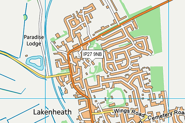 IP27 9NB map - OS VectorMap District (Ordnance Survey)