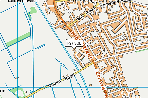 IP27 9QE map - OS VectorMap District (Ordnance Survey)