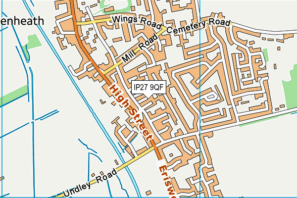 IP27 9QF map - OS VectorMap District (Ordnance Survey)