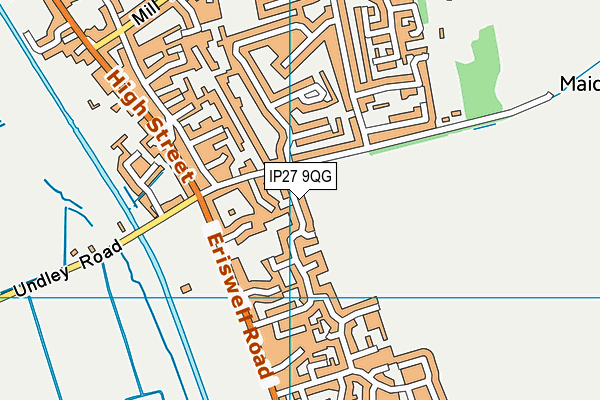 IP27 9QG map - OS VectorMap District (Ordnance Survey)