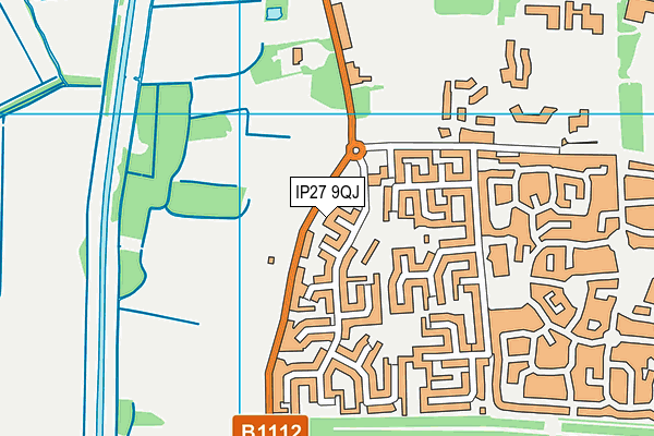 IP27 9QJ map - OS VectorMap District (Ordnance Survey)