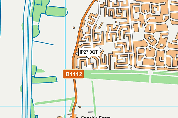 IP27 9QT map - OS VectorMap District (Ordnance Survey)