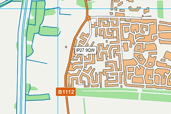 IP27 9QW map - OS VectorMap District (Ordnance Survey)