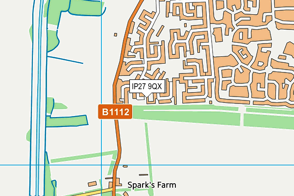 IP27 9QX map - OS VectorMap District (Ordnance Survey)