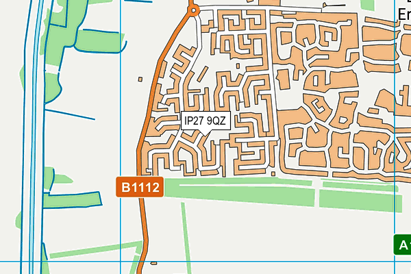 IP27 9QZ map - OS VectorMap District (Ordnance Survey)