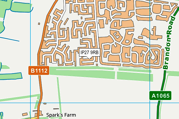 IP27 9RB map - OS VectorMap District (Ordnance Survey)