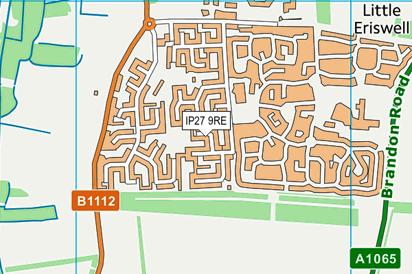 IP27 9RE map - OS VectorMap District (Ordnance Survey)