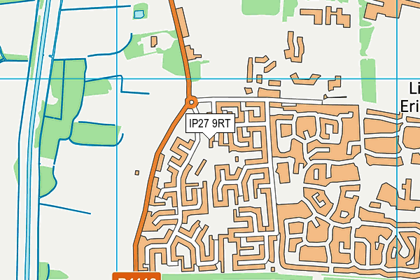 IP27 9RT map - OS VectorMap District (Ordnance Survey)
