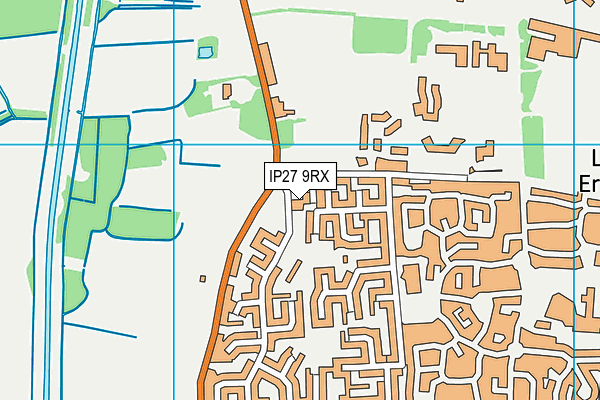 IP27 9RX map - OS VectorMap District (Ordnance Survey)