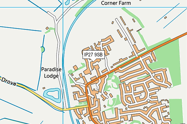 IP27 9SB map - OS VectorMap District (Ordnance Survey)