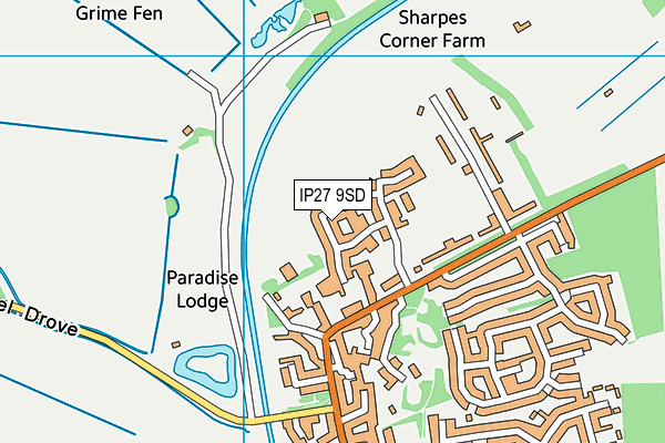 IP27 9SD map - OS VectorMap District (Ordnance Survey)