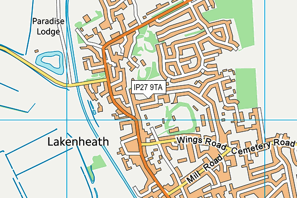 IP27 9TA map - OS VectorMap District (Ordnance Survey)