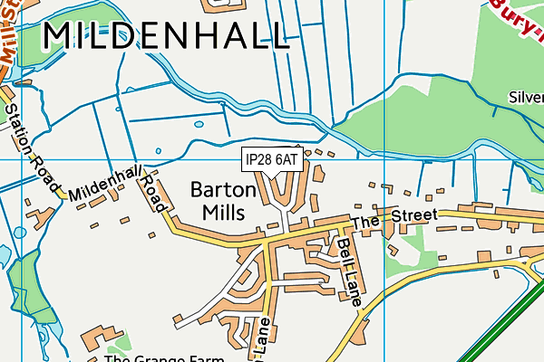 IP28 6AT map - OS VectorMap District (Ordnance Survey)