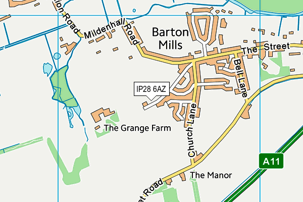 IP28 6AZ map - OS VectorMap District (Ordnance Survey)