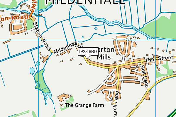Barton Mills Village Green map (IP28 6BD) - OS VectorMap District (Ordnance Survey)