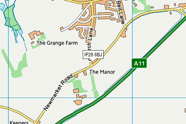 IP28 6BJ map - OS VectorMap District (Ordnance Survey)