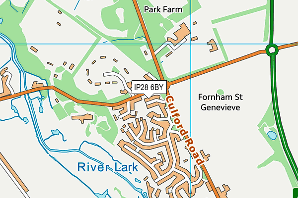 IP28 6BY map - OS VectorMap District (Ordnance Survey)