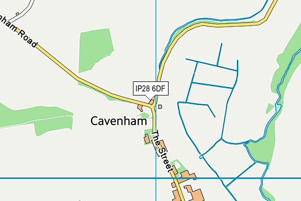IP28 6DF map - OS VectorMap District (Ordnance Survey)
