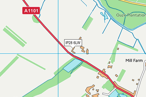 IP28 6LW map - OS VectorMap District (Ordnance Survey)