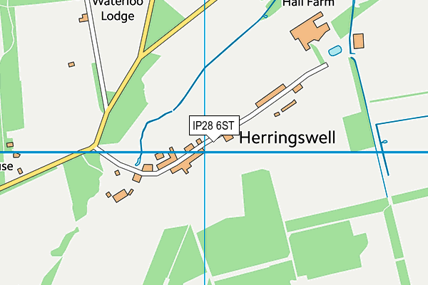 IP28 6ST map - OS VectorMap District (Ordnance Survey)