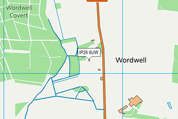 IP28 6UW map - OS VectorMap District (Ordnance Survey)