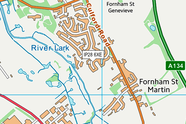 IP28 6XE map - OS VectorMap District (Ordnance Survey)