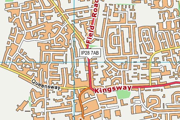 IP28 7AB map - OS VectorMap District (Ordnance Survey)