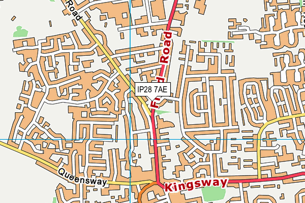 IP28 7AE map - OS VectorMap District (Ordnance Survey)