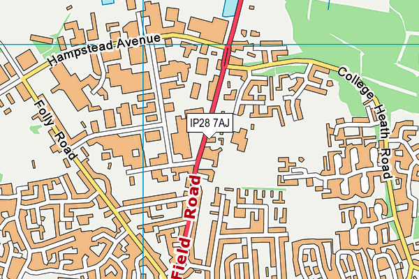 IP28 7AJ map - OS VectorMap District (Ordnance Survey)