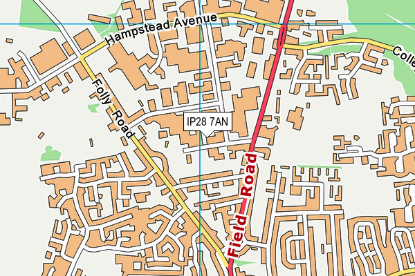 IP28 7AN map - OS VectorMap District (Ordnance Survey)