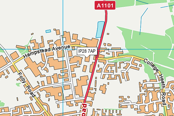 IP28 7AP map - OS VectorMap District (Ordnance Survey)