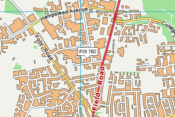 IP28 7BD map - OS VectorMap District (Ordnance Survey)