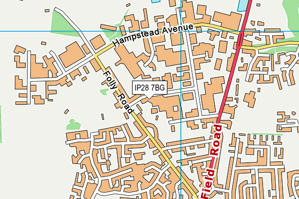 IP28 7BG map - OS VectorMap District (Ordnance Survey)