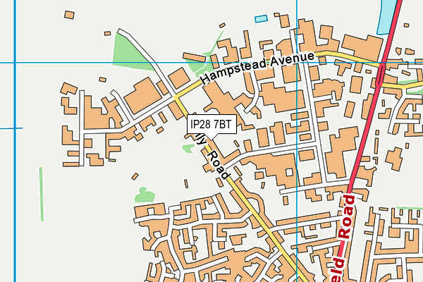 IP28 7BT map - OS VectorMap District (Ordnance Survey)